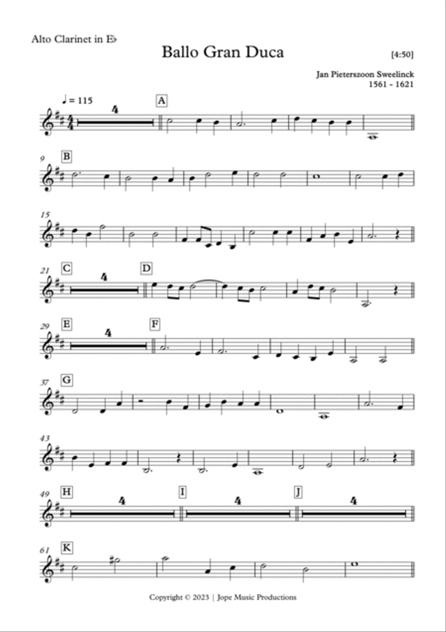 Ballo del Granduca B-Flat Clarinet scores gallery preview page 2