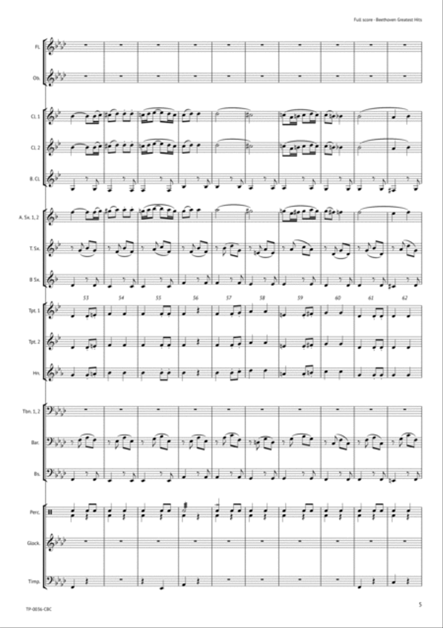 Beethoven Greatest Hits Concert Band scores gallery preview page 6
