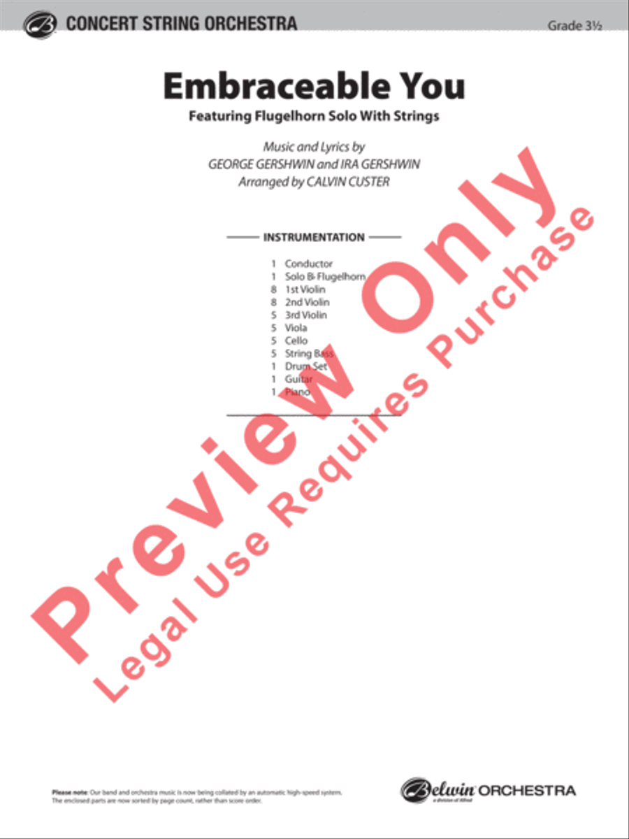 Embraceable You (featuring Flugelhorn Solo with Strings) String Orchestra scores gallery preview page 2