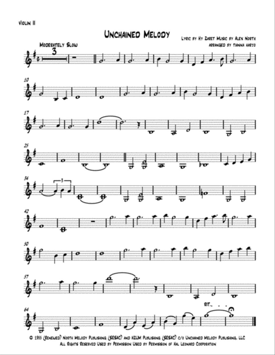 Unchained Melody String Quartet scores gallery preview page 2