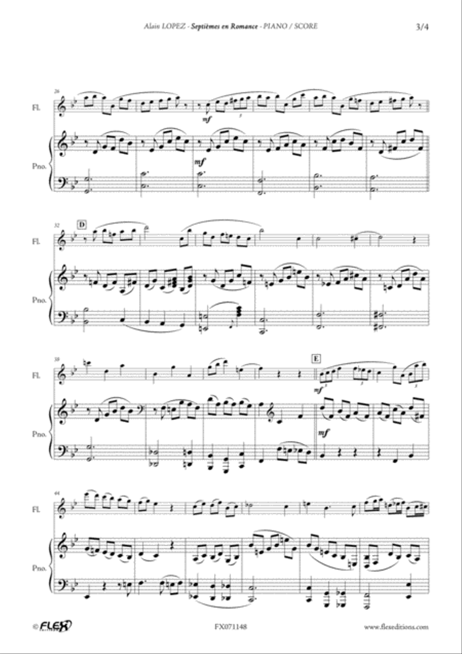 Septiemes en Romance Septiemes en Romance Flute Solo scores gallery preview page 3