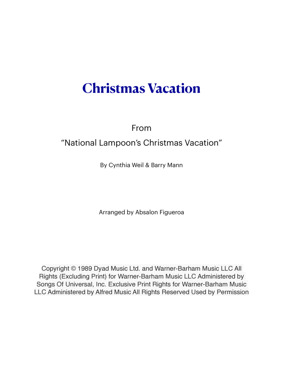 Christmas Vacation Christmas Vacation TTBB scores gallery preview page 1