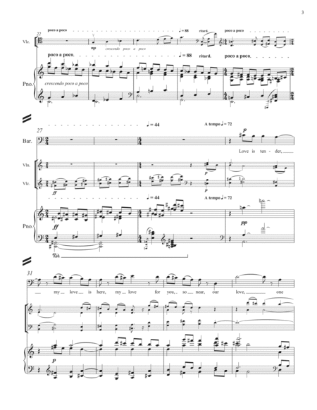 My Love from Eight Love Songs for High Baritone Voice, Violin, Violoncello and Piano (Full/Vocal Score)