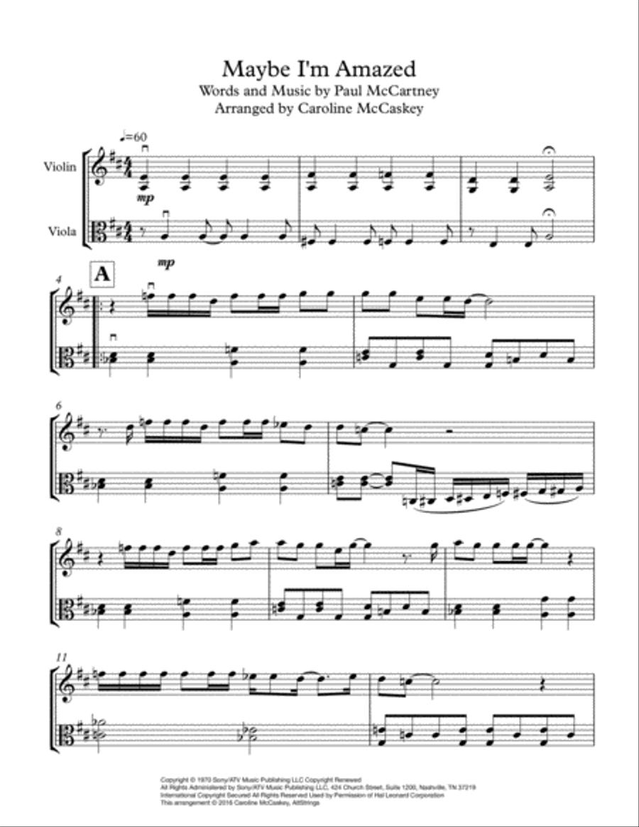 Maybe I'm Amazed String Duet scores gallery preview page 2