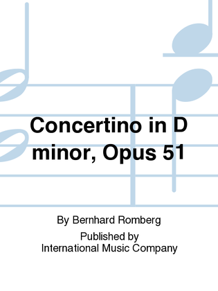 Book cover for Concertino In D Minor, Opus 51