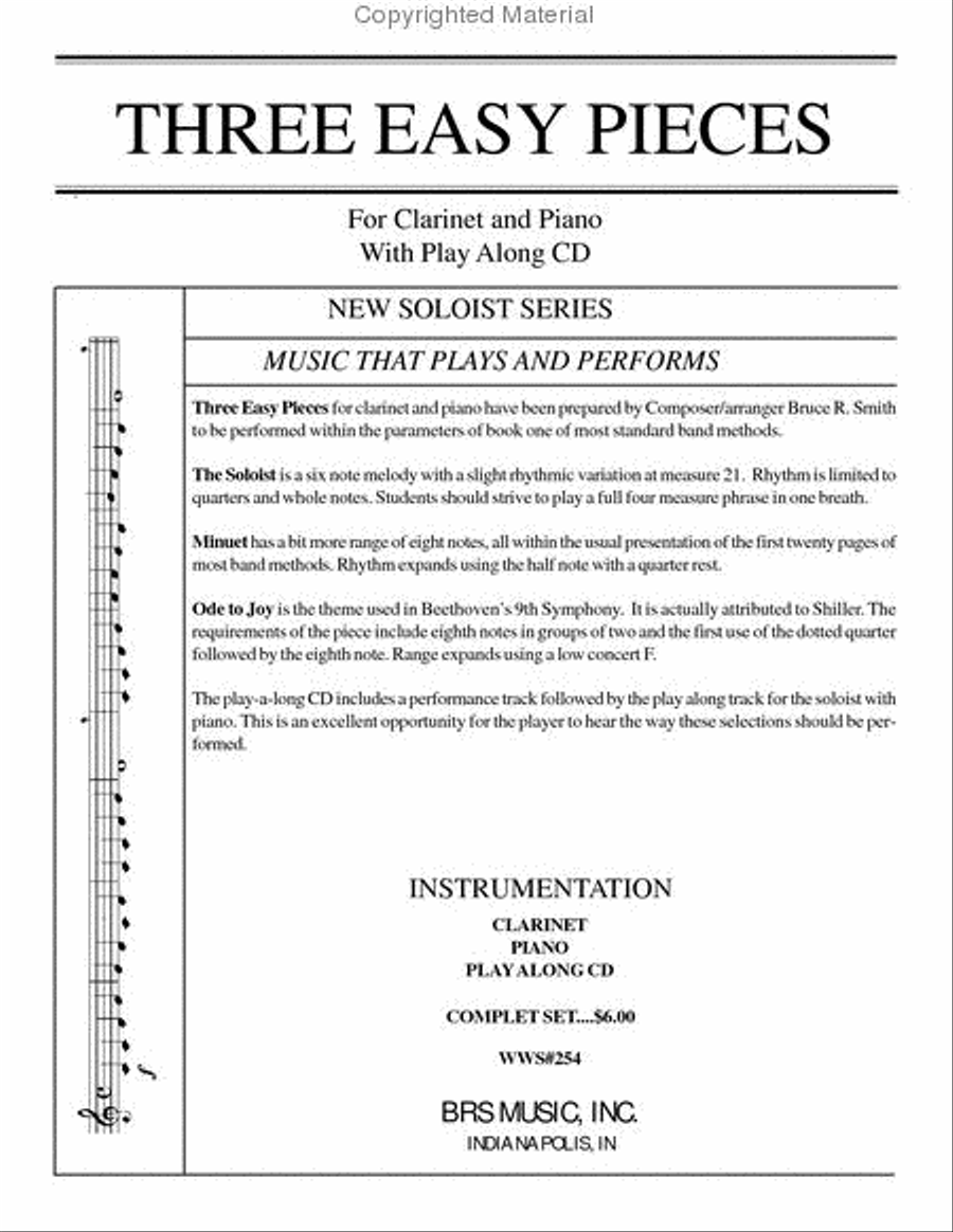 Three Easy Pieces for Clarinet Clarinet Solo scores gallery preview page 2
