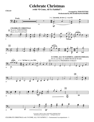Celebrate Christmas (with O Come, All Ye Faithful) - Cello