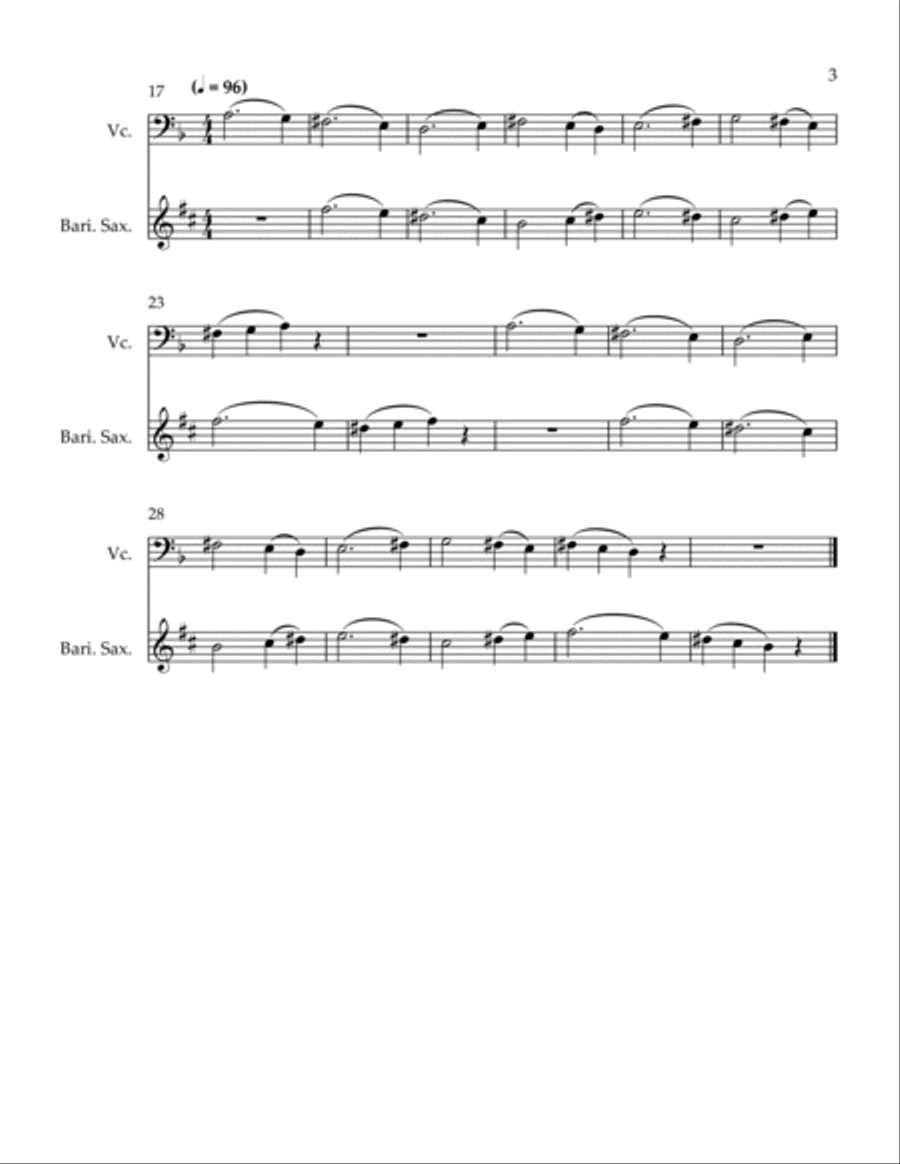 3 Conversations Baritone Saxophone scores gallery preview page 3