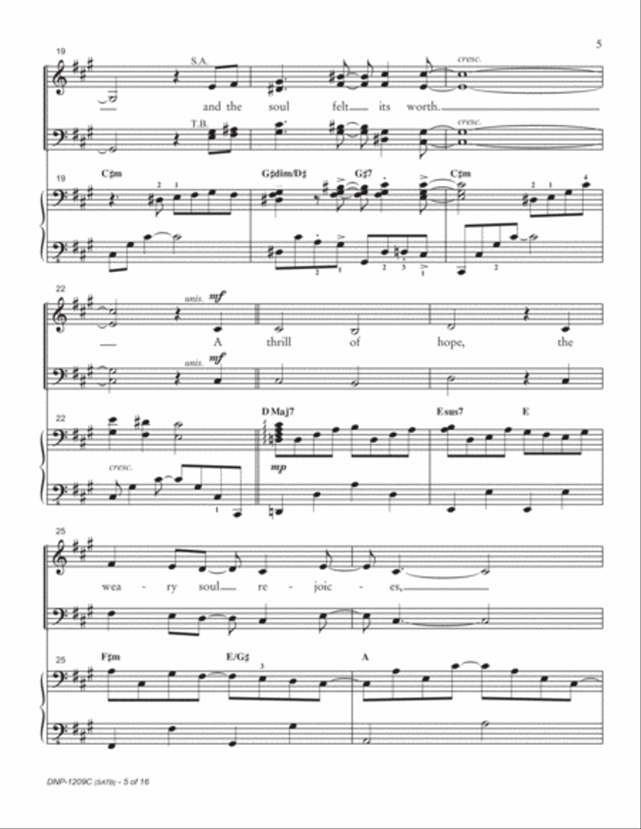 O HOLY NIGHT • for S.A.T.B. voices, accompanied 4-Part scores gallery preview page 5
