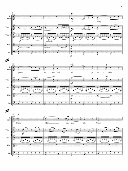 Laudate Dominum - from "Vesperae Solennes" (KV. 339) - For Soprano Solo, Choir SATB and Strings image number null