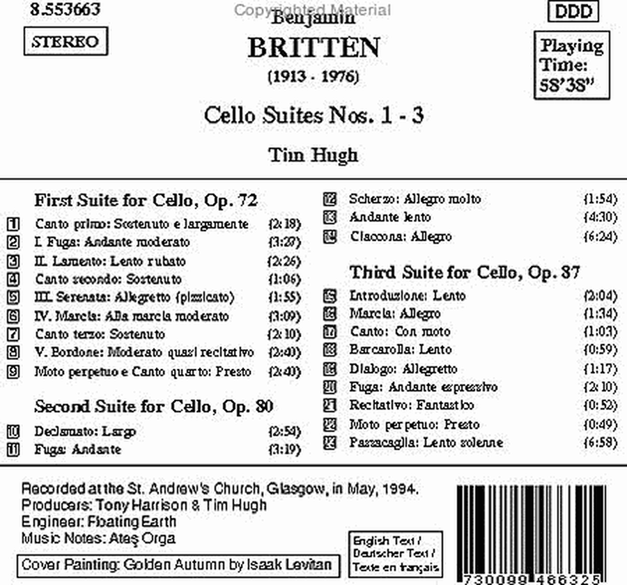 Cello Suites Nos. 1-3 image number null