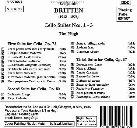 Cello Suites Nos. 1-3 image number null