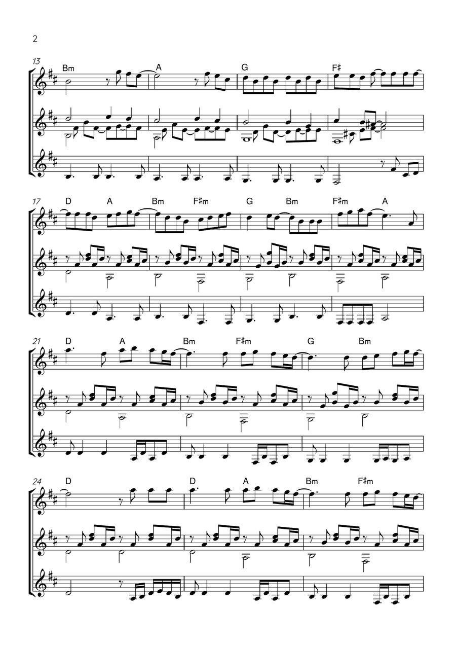The Day You Went Away The Day You Went Away Guitar Ensemble scores gallery preview page 2