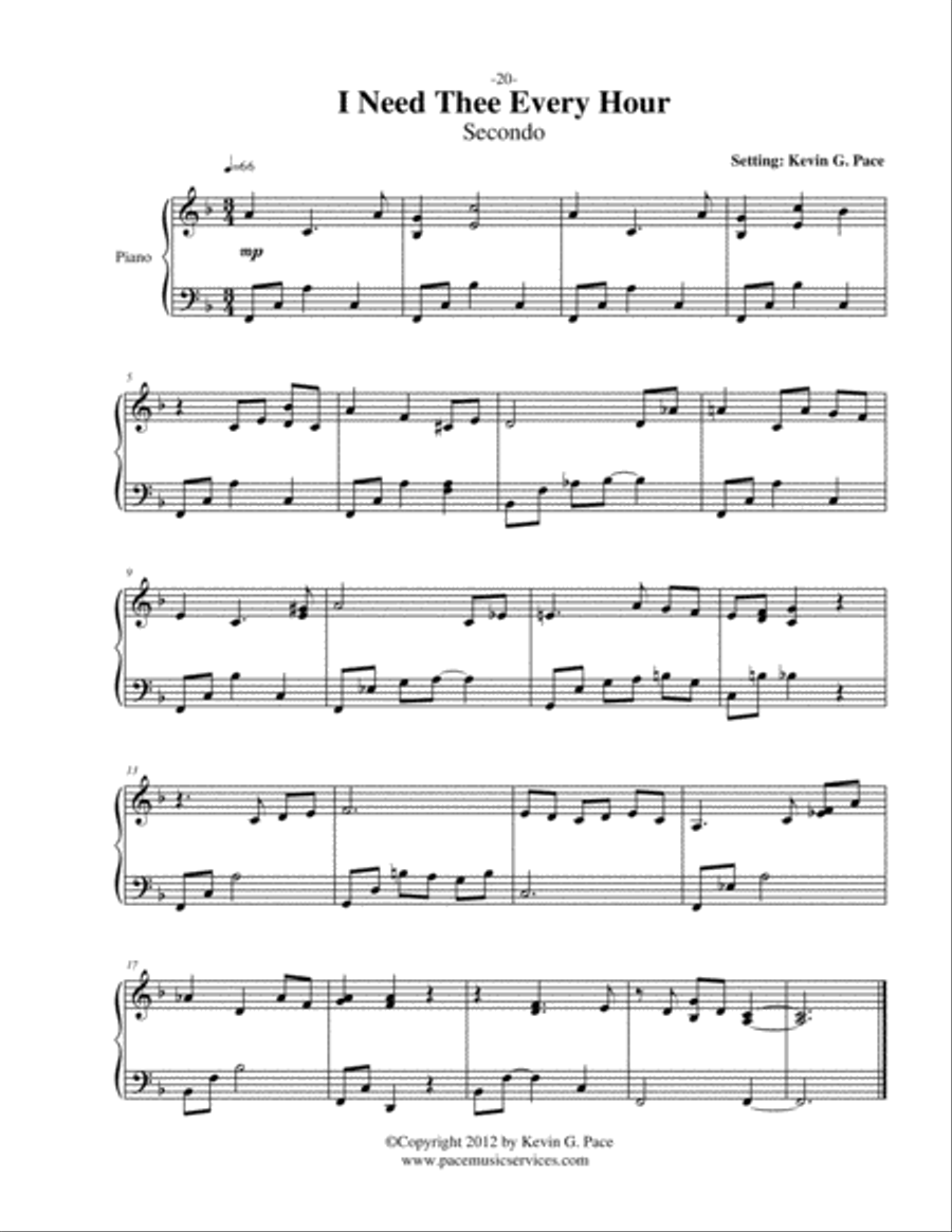 I Need Thee Every Hour - easy piano duet Easy Piano scores gallery preview page 2