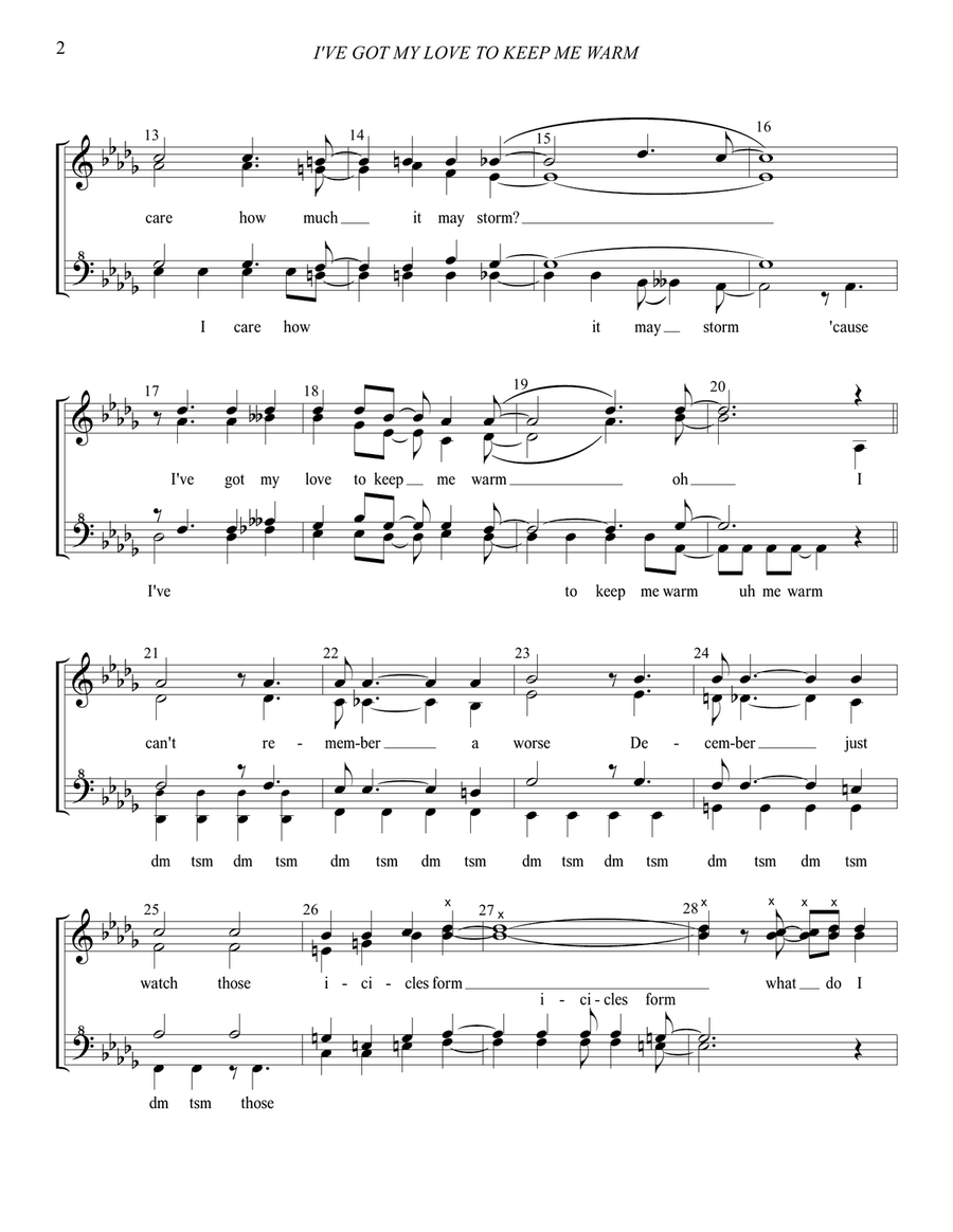 I've Got My Love To Keep Me Warm SSAA scores gallery preview page 3