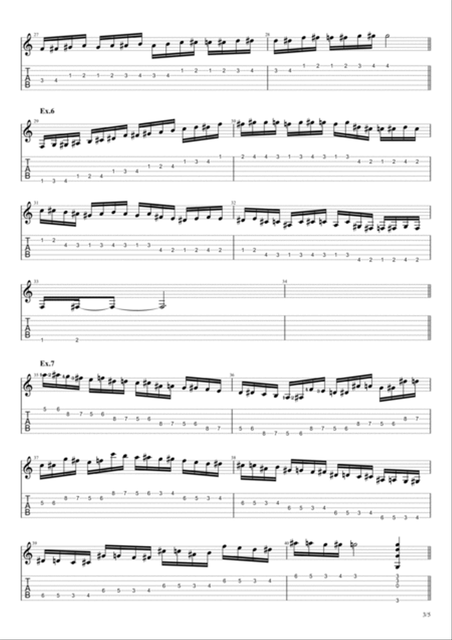 Guitar Chromatic Warmup Exercise [Advance] Electric Guitar scores gallery preview page 3