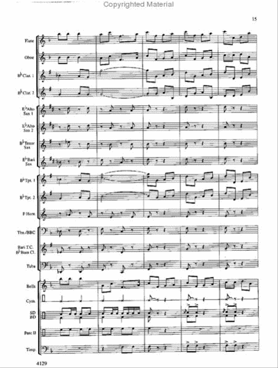 Jingle Bells Around the World Concert Band scores gallery preview page 15