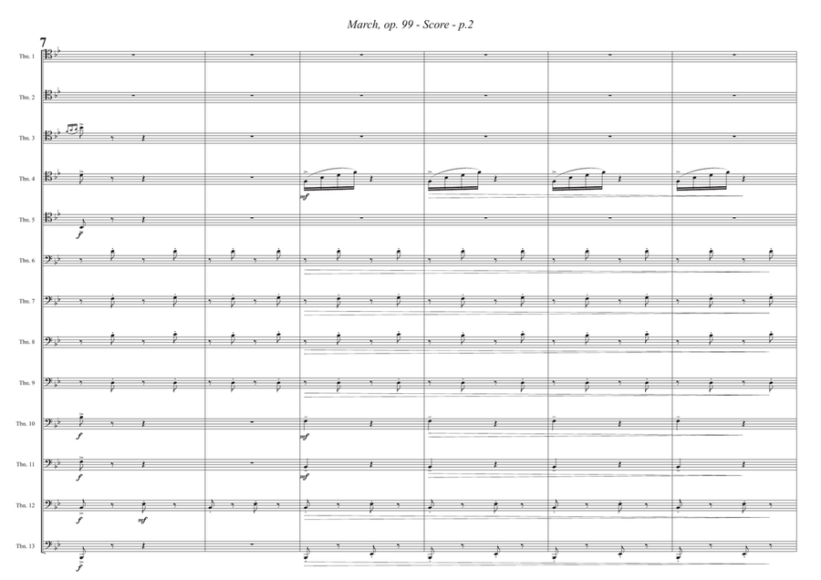 March, op. 99 (for Trombone Choir) Euphonium scores gallery preview page 3