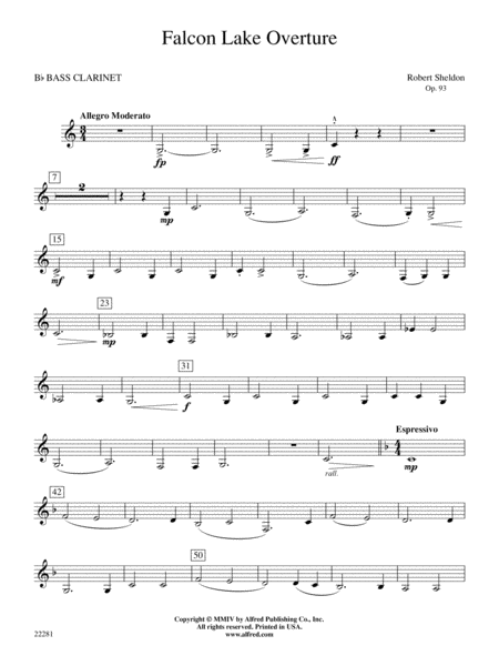 Falcon Lake Overture: B-flat Bass Clarinet