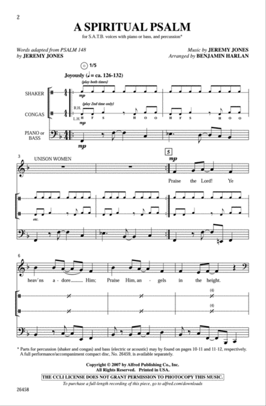A Spiritual Psalm 4-Part scores gallery preview page 2