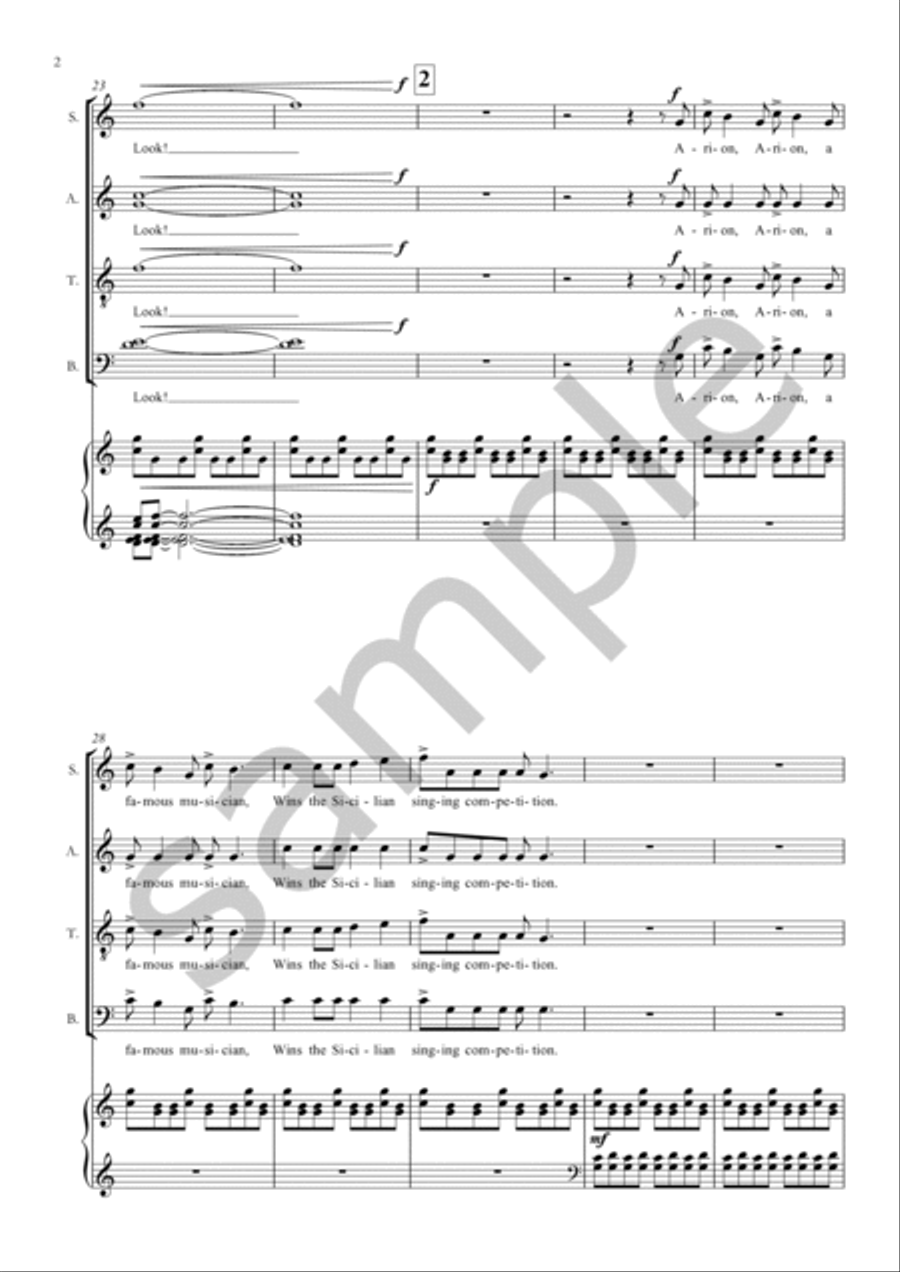 Arion and the Dolphin (Vocal Score) 4-Part scores gallery preview page 6