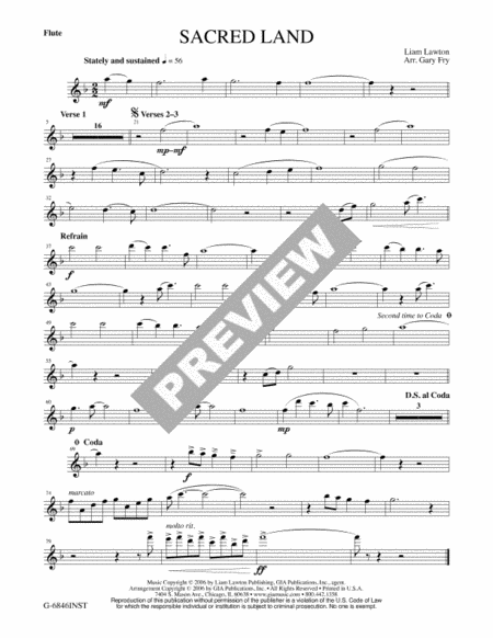 Sacred Land - Full Score and Parts