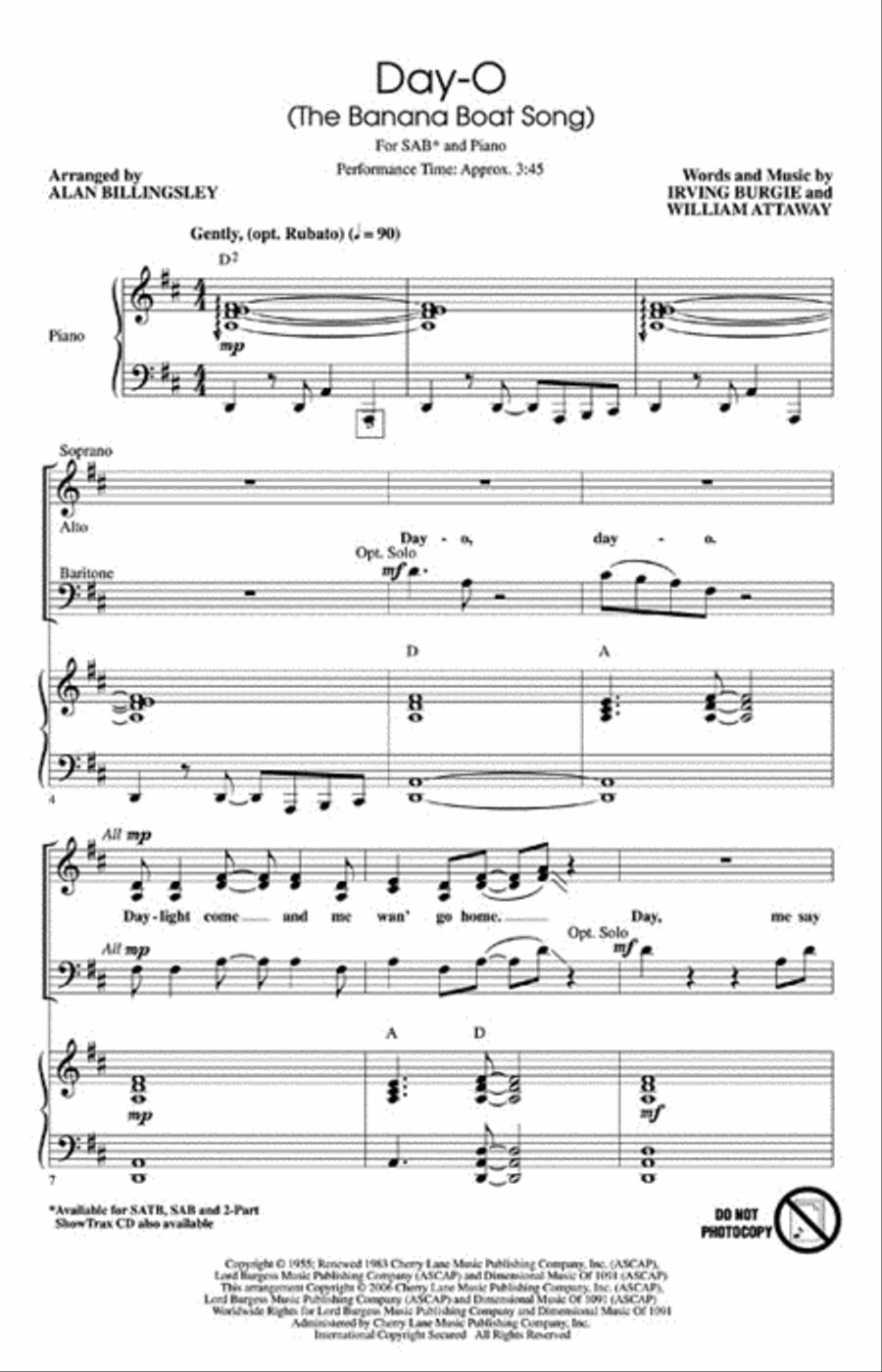 Day-O Day-O 3-Part scores gallery preview page 2