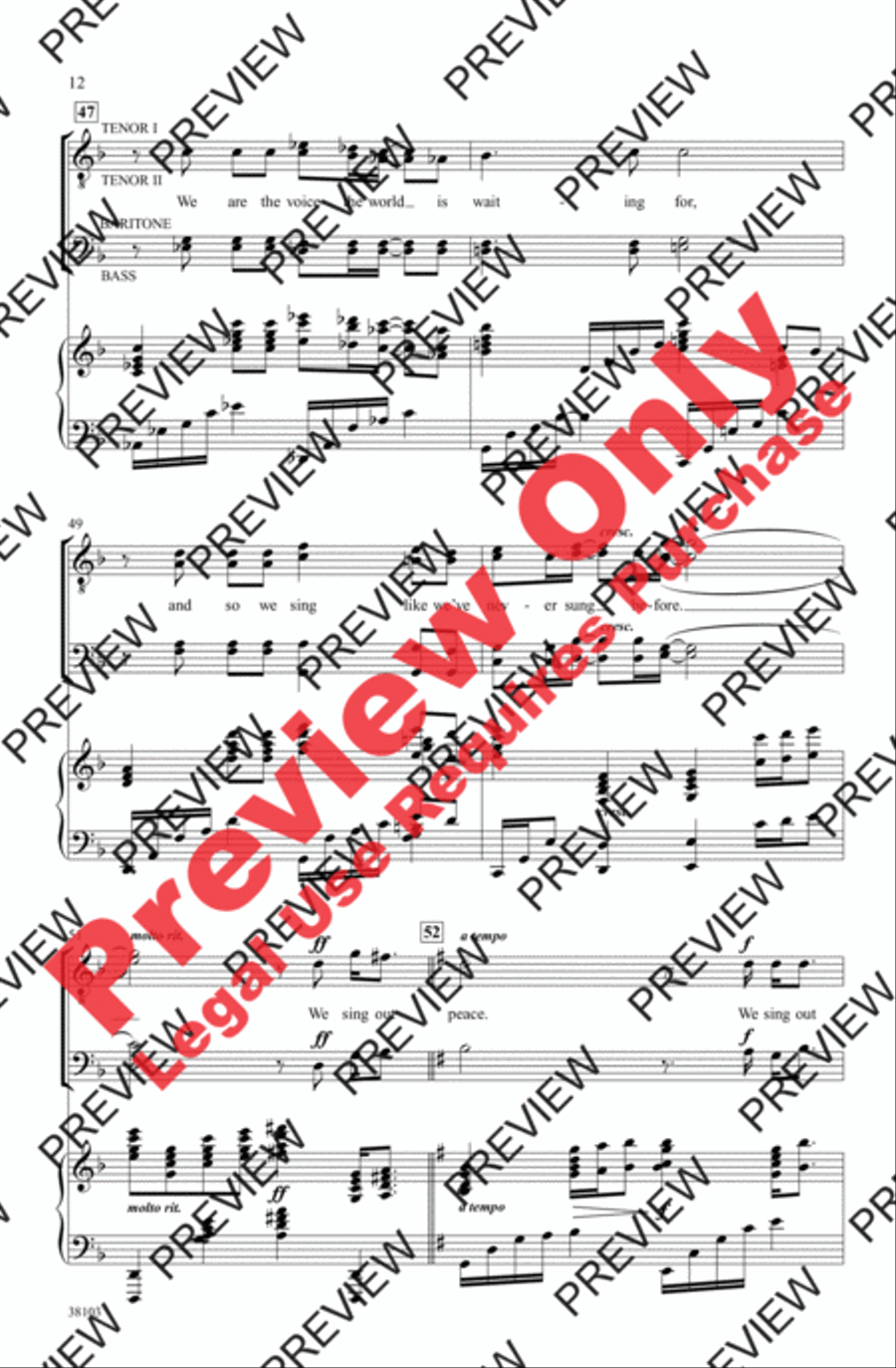 I Sing Out Men's Choir scores gallery preview page 12