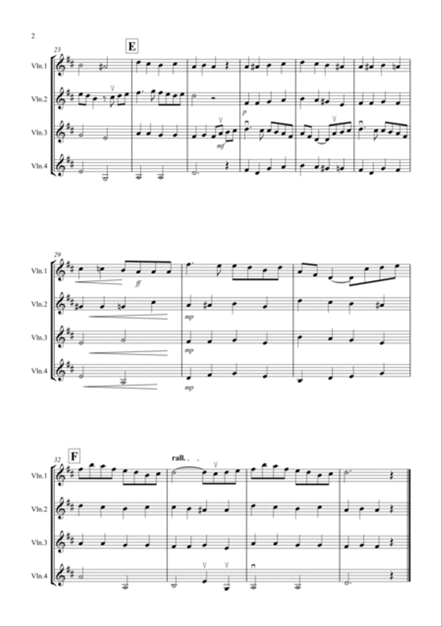Danny Boy for Violin Quartet Violin Solo scores gallery preview page 2