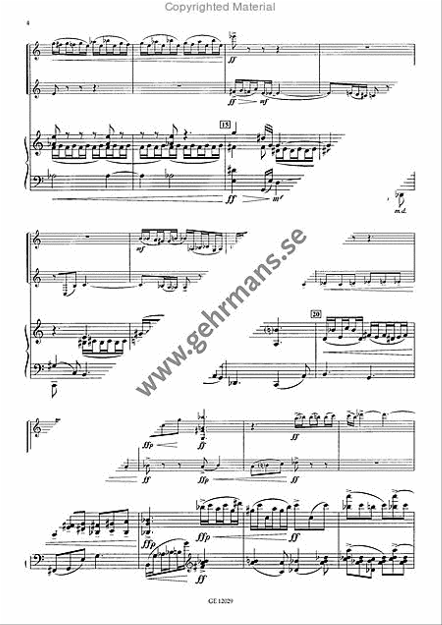 Trio per violino, corno e pianoforte Violin scores gallery preview page 3