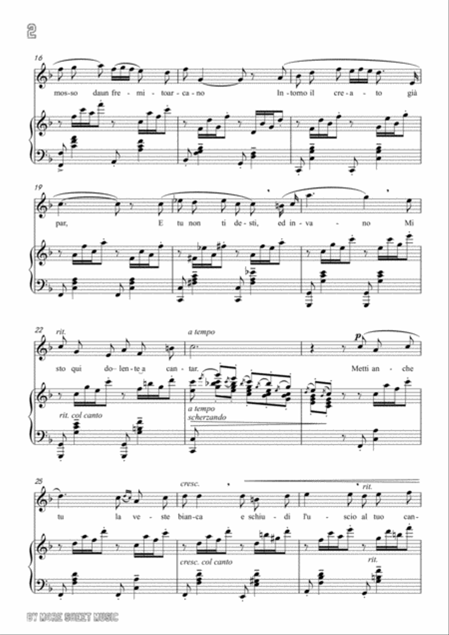 Leoncavallo-Mattinata in F Major,for Voice and Piano Voice Solo scores gallery preview page 4