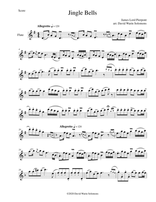 Variations on Jingle Bells for solo flute