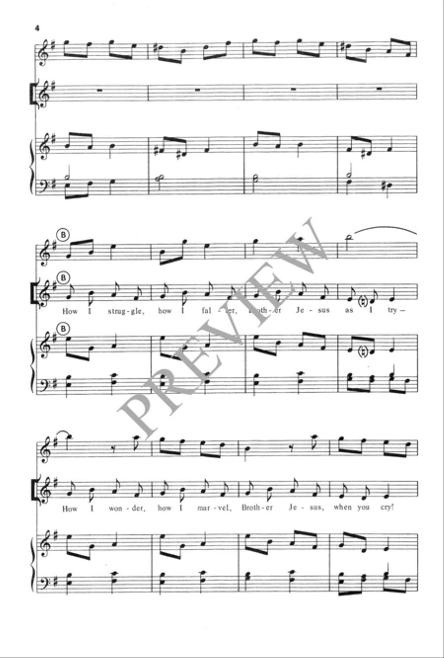 Brother Jesus, Older Brother Unison Choir scores gallery preview page 5