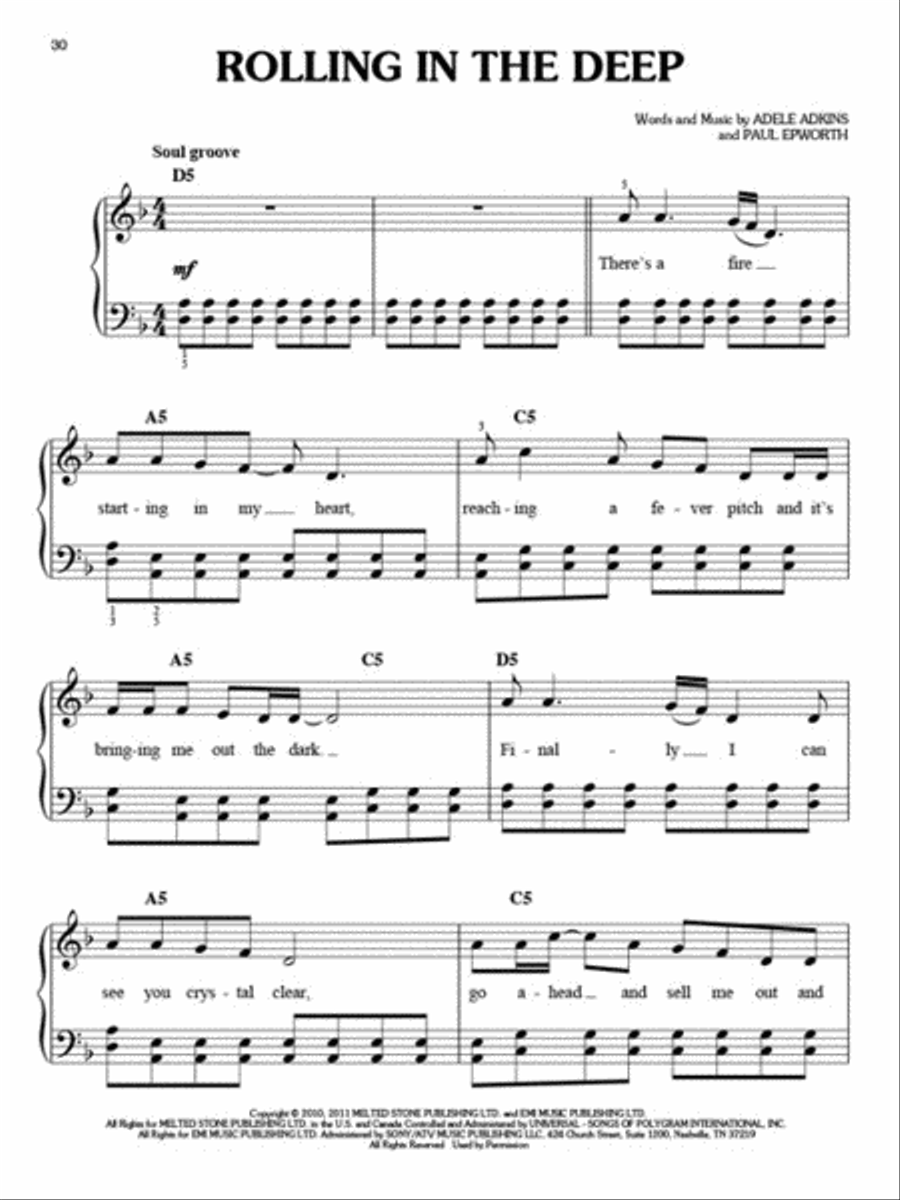 Adele Easy Piano scores gallery preview page 5