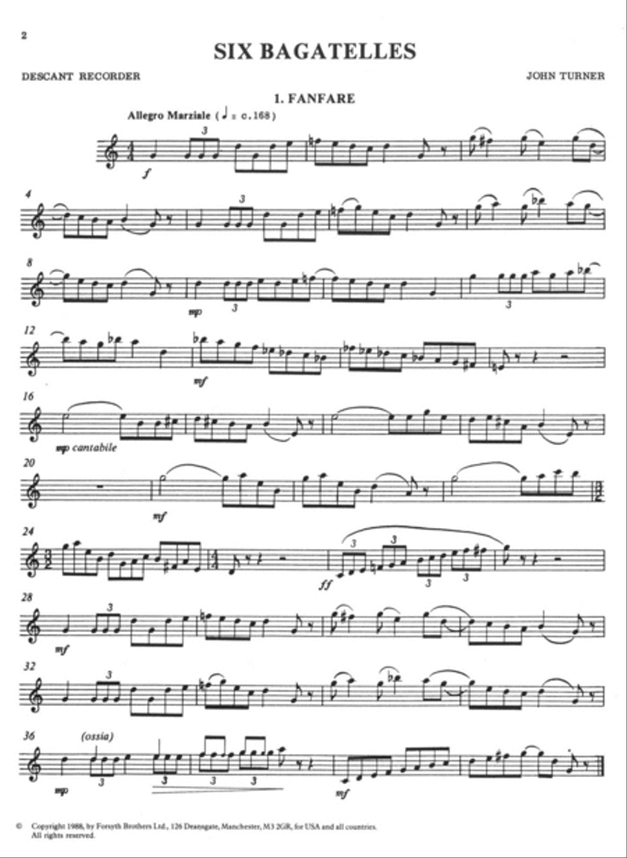 Six Bagatelles Six Bagatelles Soprano Recorder scores gallery preview page 2