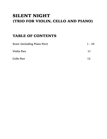 Silent Night (Trio for Violin, Cello and Piano) image number null