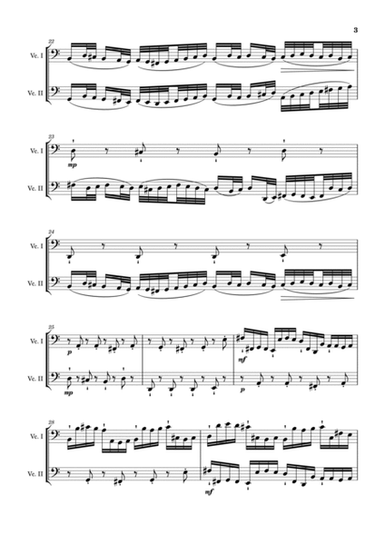 Johann Pachelbel - Canon in D Major, P.37; T.337. Arrangement for Violincello Duet. Score and Parts image number null