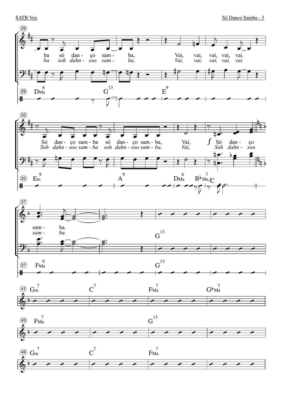 Jazz 'n' Samba (So Danco Samba) 4-Part scores gallery preview page 6
