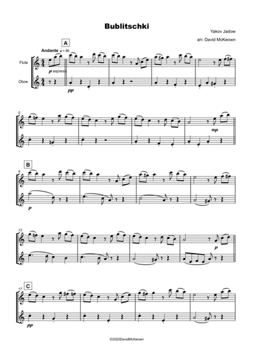 Bublitschki, Russian Klezmer song for Flute and Oboe Duet