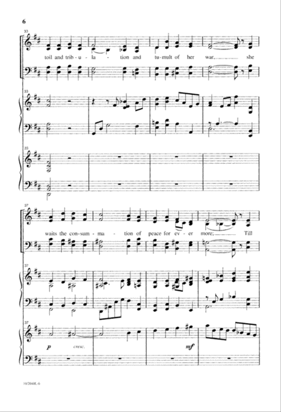 The Church's One Foundation 4-Part scores gallery preview page 6
