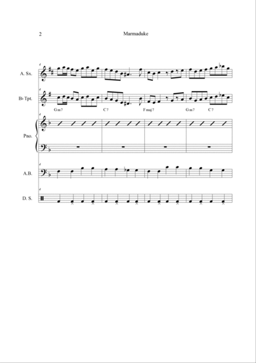 Marmaduke Jazz Ensemble scores gallery preview page 2