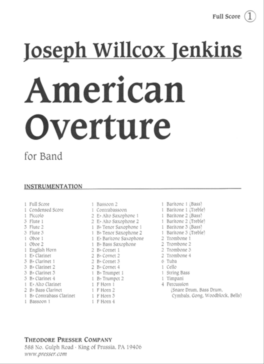 American Overture Concert Band scores gallery preview page 1