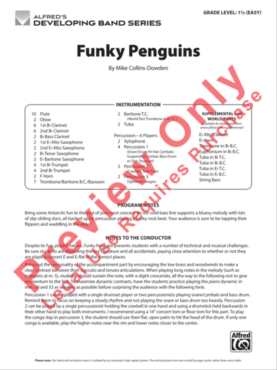 Funky Penguins Concert Band scores gallery preview page 2