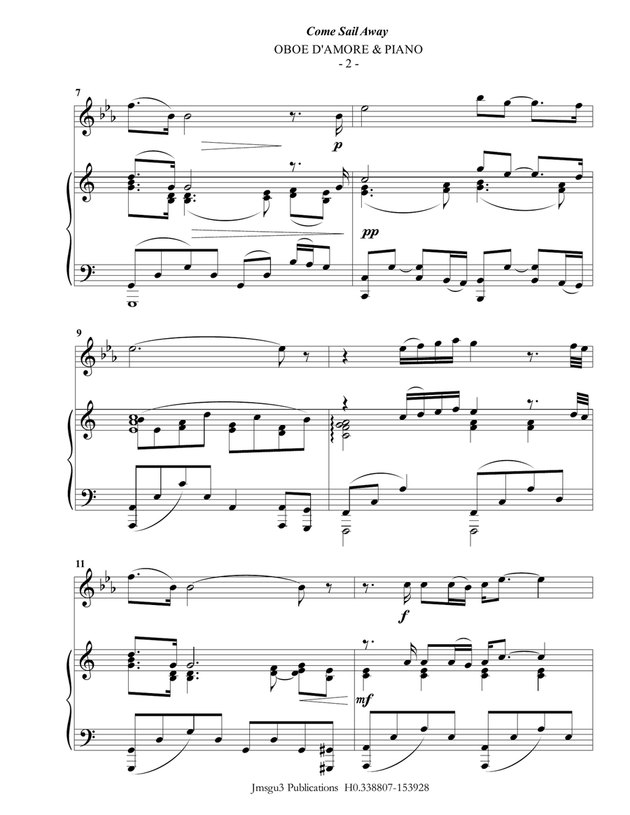 Come Sail Away Piano scores gallery preview page 2