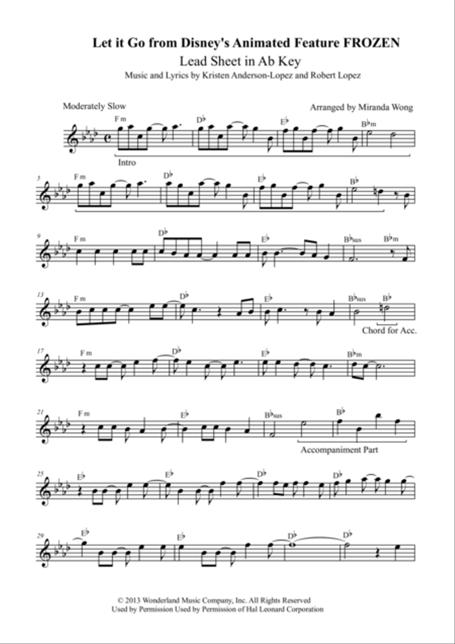 Let It Go (from Frozen) Let It Go (from Frozen) Small Ensemble scores gallery preview page 1