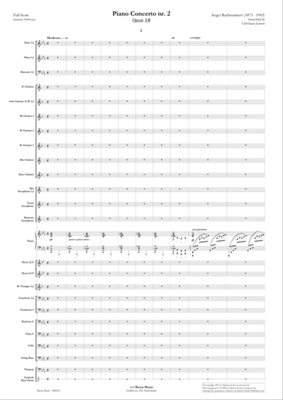 Piano Concerto No. 2 Concert Band scores gallery preview page 2