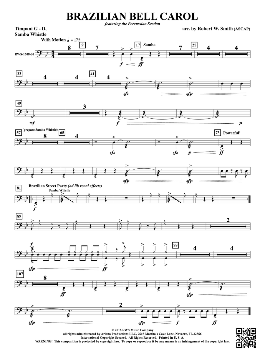 Brazilian Bell Carol: Timpani