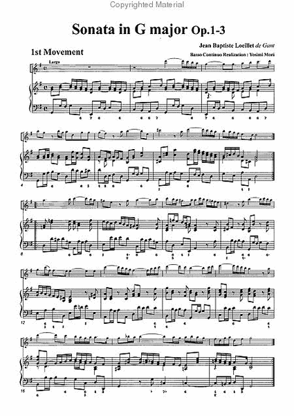 Sonata in G Major, Op. 1-3