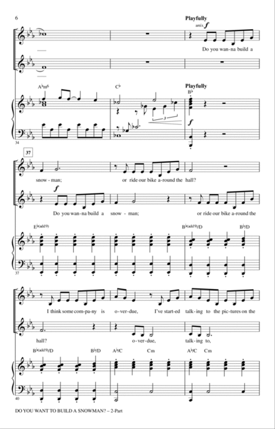 Do You Want To Build A Snowman? (from Frozen) (arr. Mark Brymer) 2-Part scores gallery preview page 5