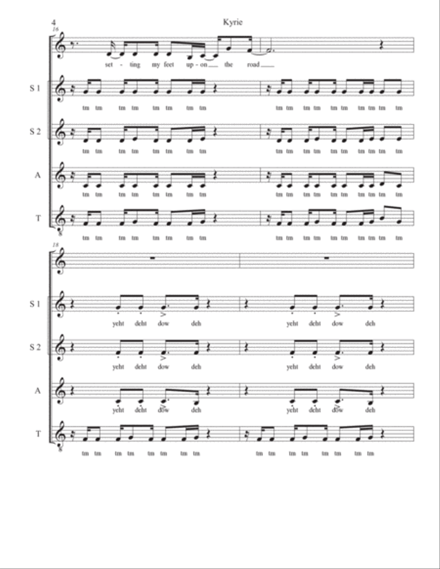 Kyrie (kyrie Eleison) 4-Part scores gallery preview page 4